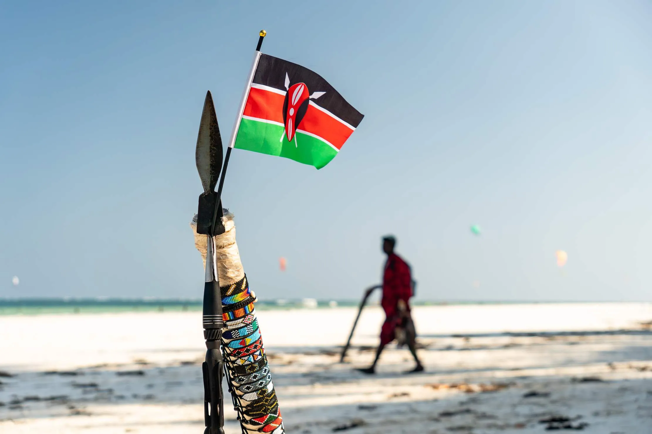 Kenya flag and coastal landscape representing Dynapharm Kenya coverage